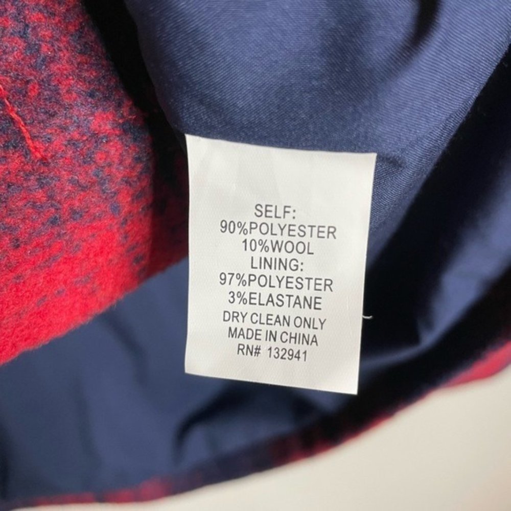 Amanda Uprichard Hollis Red Blue Checked Shirt Jacket XS - Picture 5 of 8